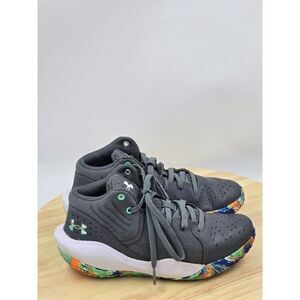 Under Armour Jet 21 Pre-School  3024795-111, Pitch  Grey Basketball Shoes Sz 1.5